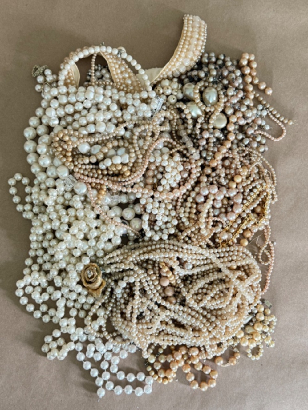 THREE+ POUNDS Faux Pearl Broken Necklaces